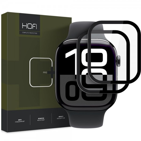 Hofi Hydroflex Pro+ Screen Protector σε Μαύρο χρώμα για Apple Watch 10 46mm, 2 pack