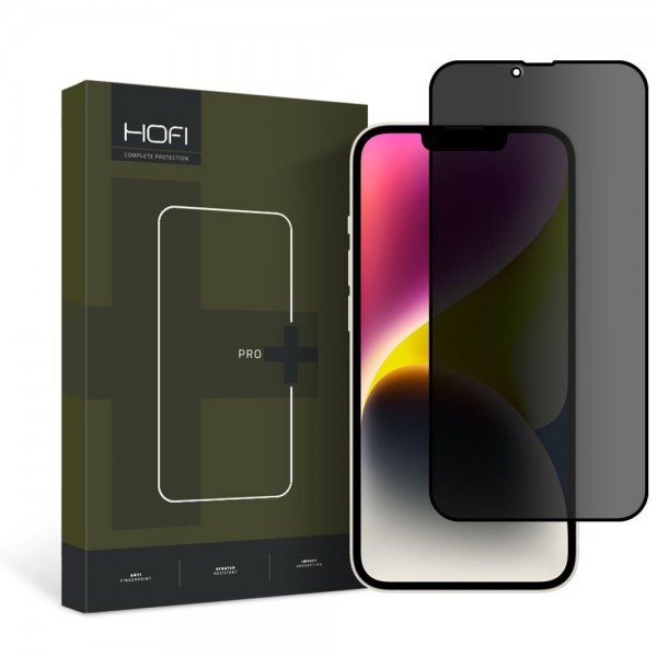 Hofi Privacy Glass Full Face Tempered Glass Μαύρο για το iPhone 17E / 16E  / 14 και iPhone 13 / 13 Pro