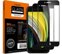 Spigen Glass FC Full Face Tempered Glass 2τμχ Μαύρο για iPhone SE 2020/ 2022/8/7