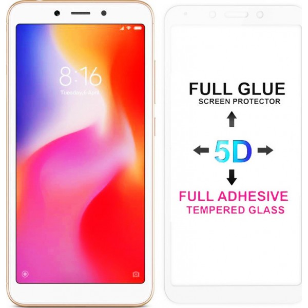 POWERTECH Tempered Glass 5D Full Glue για Xiaomi Redmi 6/6A, White POWERTECH Tempered Glass 5D Full Glue για Xiaomi Redmi 6/6A, White