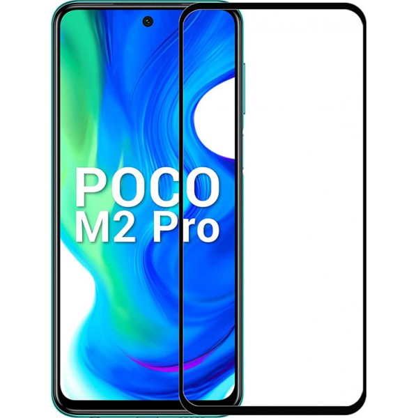 POWERTECH Tempered Glass 5D, full glue, Xiaomi Poco M2 Pro 2020, μαύρο