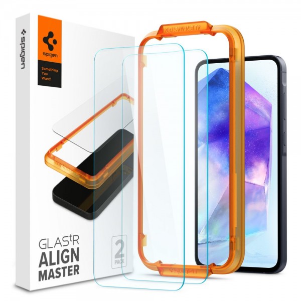 Spigen Glas.tR Align Master 2τμχ, Clear, για  Samsung Galaxy A55 5G, AGL07775