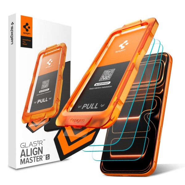 Spigen Glas.tR AlignMaster S Tempered Glass για iPhone 17 Pro (3-Pack) AGL10103