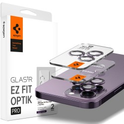 Spigen Optik.Tr ”Ez Fit” 2pcs Προστασία Κάμερας Tempered Glass Deep Purple για το iPhone 14 Pro / 14 Pro Max για iPhone 14 Pro Max, AGL05597