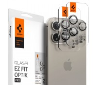Spigen Optik.Tr Ez Fit 2τμχ Προστασία Κάμερας Tempered Glass Natural Titanium  για το iPhone 14 PRO / PRO MAX / 15 PRO / PRO MAX / 16 PRO / PRO MAX 