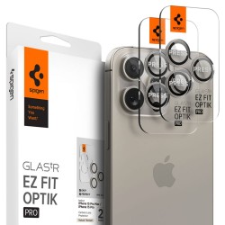 Spigen Optik.Tr Ez Fit 2τμχ Προστασία Κάμερας Tempered Glass Natural Titanium  για το iPhone 14 PRO / PRO MAX / 15 PRO / PRO MAX / 16 PRO / PRO MAX 