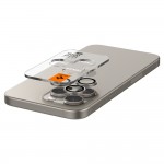 Spigen Optik.Tr Ez Fit 2τμχ Προστασία Κάμερας Tempered Glass Natural Titanium  για το iPhone 14 PRO / PRO MAX / 15 PRO / PRO MAX / 16 PRO / PRO MAX 
