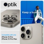 Spigen Optik.Tr Ez Fit 2τμχ Προστασία Κάμερας Tempered Glass Natural Titanium  για το iPhone 14 PRO / PRO MAX / 15 PRO / PRO MAX / 16 PRO / PRO MAX 