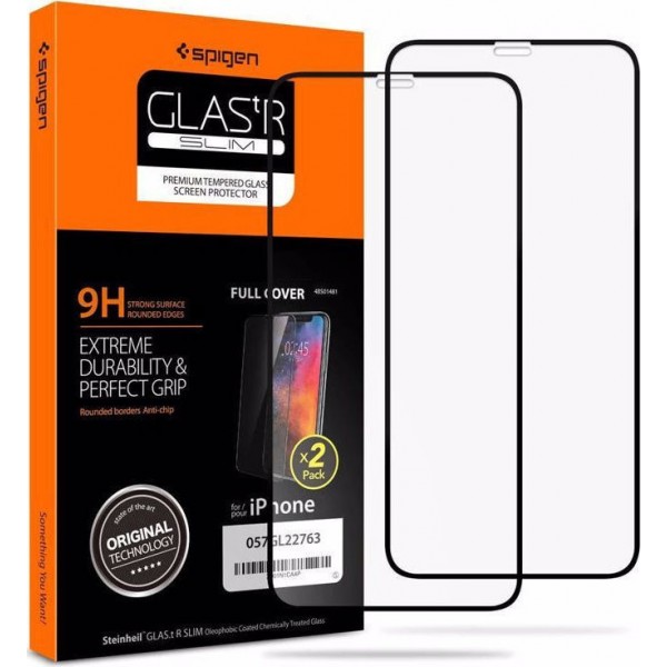 Spigen GLAS.tR Full Face Tempered Glass 2-Pack Black  iPhone X / XS / 11 Pro