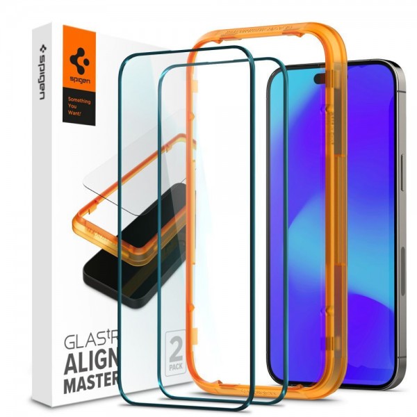 Spigen Glas.tr Slim Alignmaster Full Face Tempered Glass 2τμχ Μαύρο για iPhone 14 Pro Spigen Glas.tr Slim Alignmaster Full Face Tempered Glass 2τμχ Μαύρο για iPhone 14 Pro