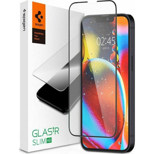 Spigen GLAS.tR Slim Full Face Tempered Glass Black iPhone 13 / 13 Pro / 14 / 16e / 17e
