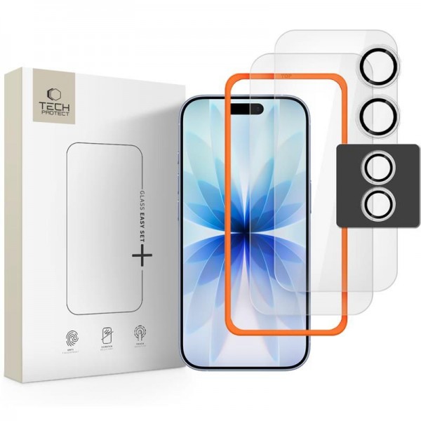 Tech-Protect Easy Set+ Tempered Glass για iPhone 17 (2 Τεμάχια Οθόνης & 1 Κάμερας)