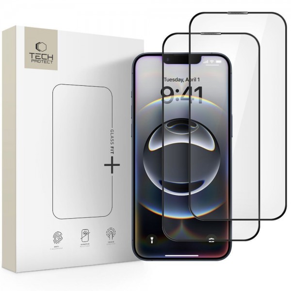 Tech-Protect Tempered Glass 2 τμχ Μαύρο για το iPhone 17e / 16e / 14 / 13 / 13 Pro 