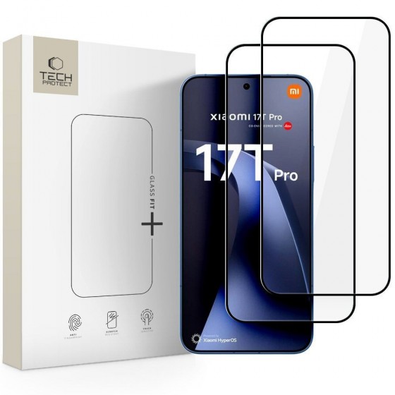 Tech-protect Glass Fit+ Tempered Glass 2-pack Xiaomi 17t Pro Black