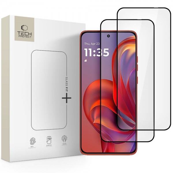 Tech-Protect Glass Fit+ Tempered Glass 2τμχ Μαύρο για Motorola Edge 50 Neo / 60 Neo