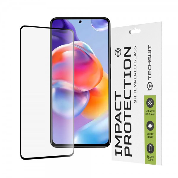 Techsuit 111D Full Cover / Full Glue Tempered Glass για Xiaomi Redmi Note 11 Pro 4G/5G, 11 Pro+ 5G & Poco X4 Pro 5G - Μαύρο