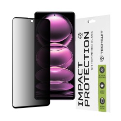 Techsuit 111D Privacy Full Cover Full Glue Tempered Glass για Xiaomi Redmi Note 12 Pro 5G / 12 Pro+ / Poco X5 Pro - Μαύρο