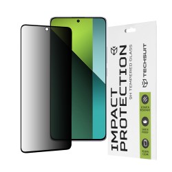 Techsuit Full Glue Privacy Tempered Glass Μαύρο για Xiaomi Redmi Note 13 Pro 5G / Poco X6