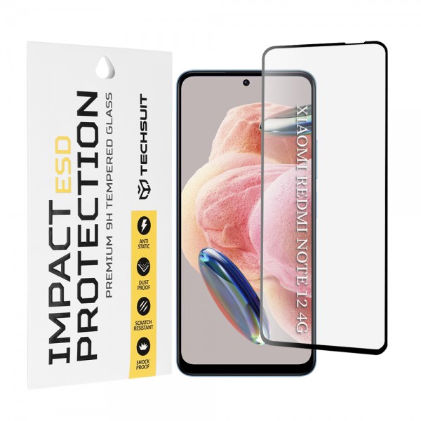 Techsuit Tempered Glass Μαύρο για Redmi Note 12 4G