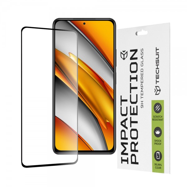 Techsuit 111D Full Glue Full Face Tempered Glass Μαύρο για Xiaomi Poco F3/ Mi 11i