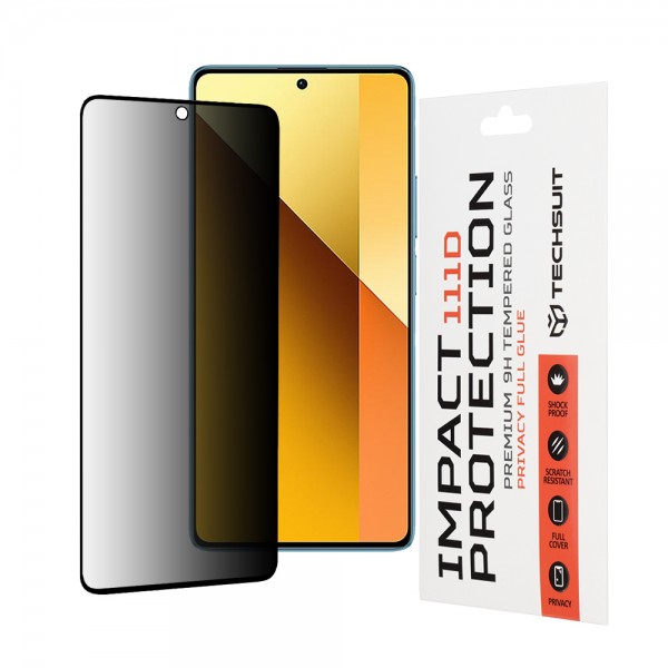 Techsuit Full Glue Privacy Tempered Glass Μαύρο για Xiaomi Redmi Note 13 5G Techsuit Full Glue Privacy Tempered Glass Μαύρο για Xiaomi Redmi Note 13 5G