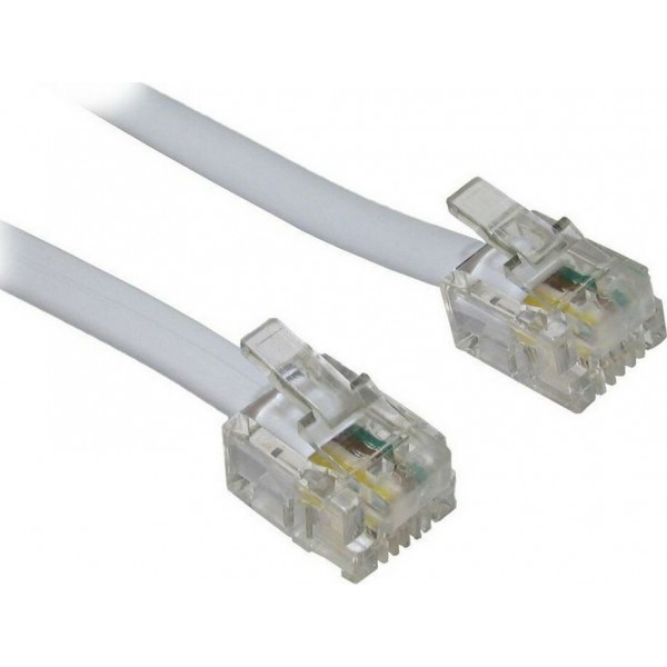 POWERTECH Καλώδιο Τηλεφώνου RJ11 6P4C, 7m, White