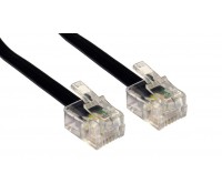 2m Καλώδιο τηλεφώνου 6P4C σε ΜΑΥΡΟ χρώμα, Power tech