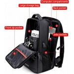 GOLDEN WOLF τσάντα πλάτης GB00444-BK, με θήκη laptop 15.6", μαύρη