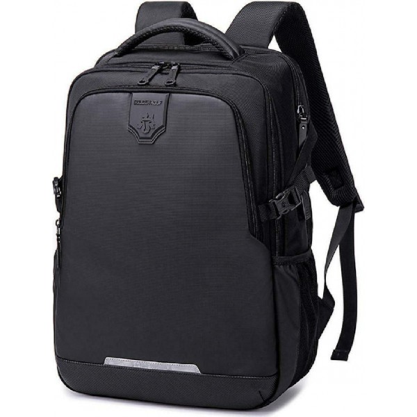 GOLDEN WOLF τσάντα πλάτης GB00444-BK, με θήκη laptop 15.6", μαύρη