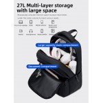 GOLDEN WOLF Τσάντα Πλάτης GB00711 με Θήκη Laptop 15.6" 27L Μαύρη