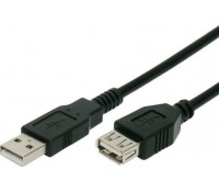 Καλώδιο προέκταση A/F USB 2.0V (480mbp/s) - 1.5m, μαύρο