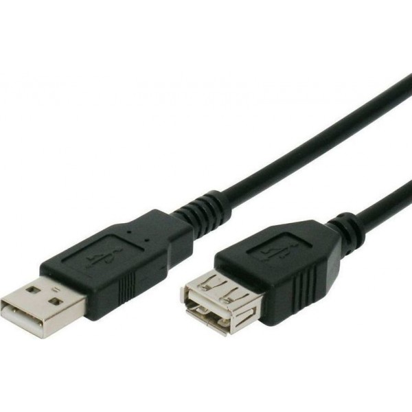 Καλώδιο προέκτασης A/F USB 2.0V (480mbp/s) - 3m, μαύρο Καλώδιο προέκτασης A/F USB 2.0V (480mbp/s) - 3m, μαύρο