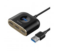 Baseus HUB Square round 4in1 USB Adapter USB3.0 1m Black (CAHUB-AY01)