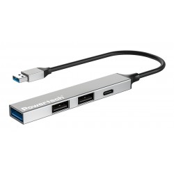 POWERTECH USB Hub PT-1413, 4 Θύρες, USB 3.2, 5Gbps, USB Σύνδεση, Γκρι