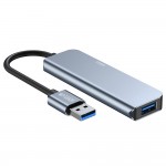 Tech-Protect V0 USB 2.0 Hub 5 Θυρών με σύνδεση USB-A & Θύρα Φόρτισης Γκρι