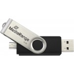 MediaRange USB combo flash drive with micro USB (OTG) plug, 8GB (MR930-2) MediaRange USB combo flash drive with micro USB (OTG) plug, 8GB (MR930-2)