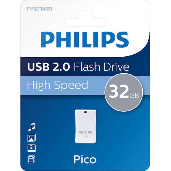 Philips FM32FD85B USB Flash Drive 32GB USB 2.0 Λευκό