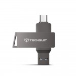 Techsuit THSM20 Dual USB Flash Drive 256GB – USB 3.0 / USB Type-C – Γκρι Techsuit THSM20 Dual USB Flash Drive 256GB – USB 3.0 / USB Type-C – Γκρι
