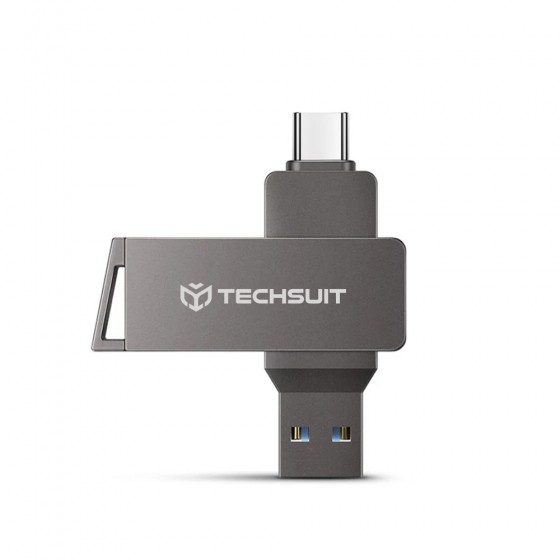 Techsuit THSM20 Dual USB Flash Drive 256GB – USB 3.0 / USB Type-C – Γκρι