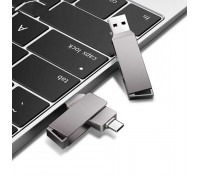 Techsuit - Memory Stick THSM20 (THSM201128) - Dual-Interface USB 3.0, Type-C 128GB, High Speed FlashDrive - Grey