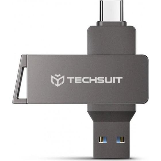 Techsuit - Memory Stick THSM19 (THSM19932) - Dual-Interface USB 3.0, Type-C 32GB, High Speed FlashDrive - Grey