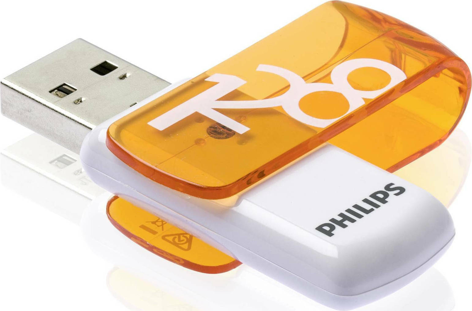 Philips Vivid Edition 128GB USB 2.0 Φλασάκι Λευκό/Πορτοκαλί