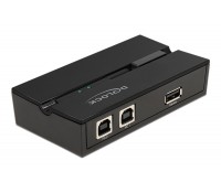 DELOCK USB 2.0 switch 11491, 2x USB Type B σε USB, με μαγνήτη, μαύρο