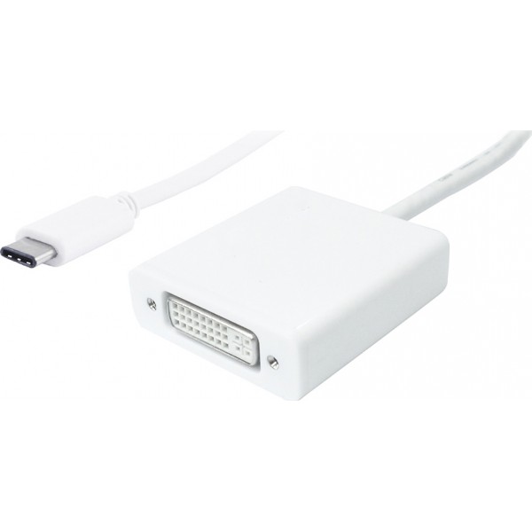 POWERTECH αντάπτορας USB Type-C σε DVI PTH-036, 4K, λευκό POWERTECH αντάπτορας USB Type-C σε DVI PTH-036, 4K, λευκό