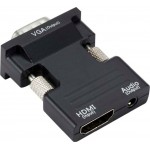 POWERTECH converter HDMI (F) σε VGA (M) CAB-H120 με audio, μαύρο
