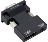 POWERTECH converter HDMI (F) σε VGA (M) CAB-H120 με audio, μαύρο