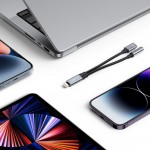 Tech-Protect Μετατροπέας Lightning male σε mini Jack 3.5mm female και lightning female, 11.5cm, Μαύρο