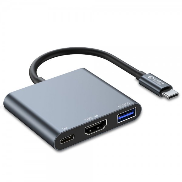 Tech-Protect V1 USB-C Docking Station με HDMI 4K PD Γκρι