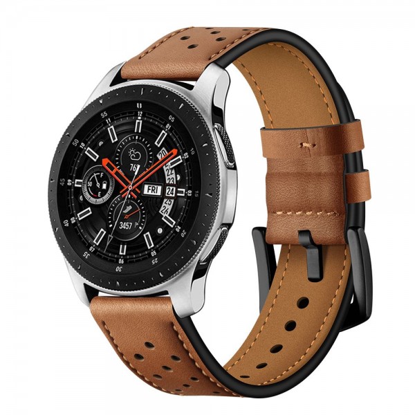 Tech Protect Leather Watch Band Καφέ For Samsung Galaxy Watch 46mm