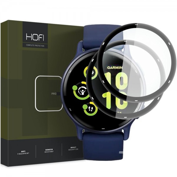 Hofi Hybrid Pro+ 2-pack Full Face Tempered Glass Προστατευτικό Οθόνης για το Garmin Vivoactive 5
